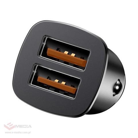 Baseus Square inteligentna ładowarka samochodowa 2x USB QC3.0 Quick Charge 3.0 SCP AFC 30W czarny (CCALL-DS01)