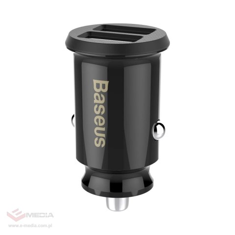 Mini ładowarka Baseus Grain Car Charger CCALL-ML01 samochodowa 2x USB-A 3.1A - czarna