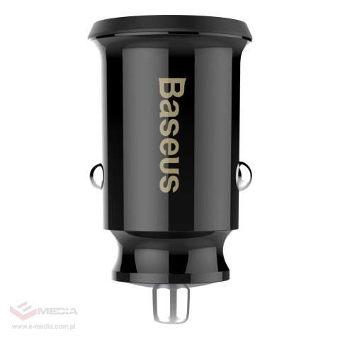 Mini ładowarka Baseus Grain Car Charger CCALL-ML01 samochodowa 2x USB-A 3.1A - czarna