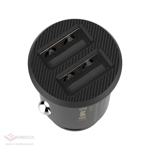 Mini ładowarka Baseus Grain Car Charger CCALL-ML01 samochodowa 2x USB-A 3.1A - czarna