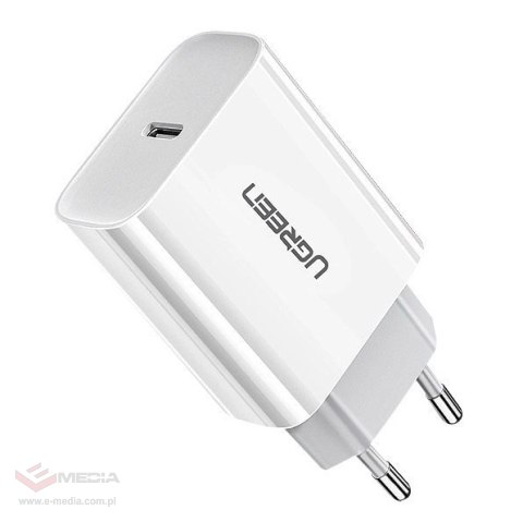 Ugreen ładowarka sieciowa USB Power Delivery 3.0 Quick Charge 4.0+ 20W 3A biały (60450)