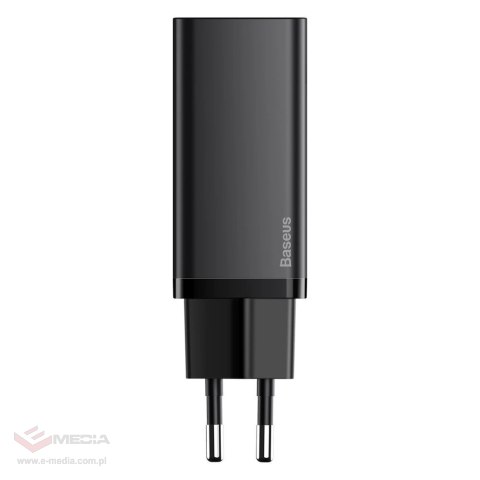 Baseus GaN2 Lite szybka ładowarka sieciowa 65W USB / USB Typ C Quick Charge 3.0 Power Delivery (azotek galu) czarny (CCGAN2L-B01