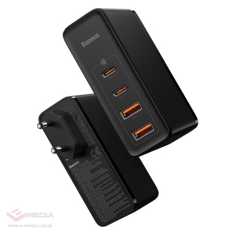 Baseus GaN2 Pro szybka ładowarka sieciowa 100W USB / USB Typ C Quick Charge 4+ Power Delivery czarny (CCGAN2P-L01)