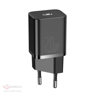 Baseus Super Si 1C szybka ładowarka USB Typ C 20W Power Delivery + kabel USB Typ C - Lightning 1m czarny (TZCCSUP-B01)