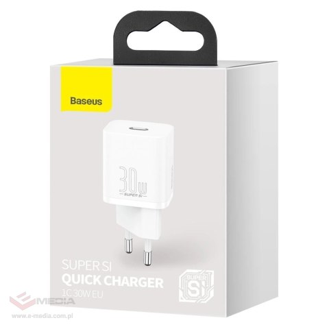 Baseus Super Si 1C szybka ładowarka USB Typ C 30W Power Delivery Quick Charge biały (CCSUP-J02)