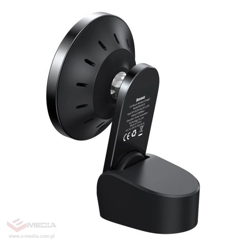 Baseus samochodowy uchwyt magnetyczny bezprzewodowa indukcyjna ładowarka Qi 15 W (kompatybilna z MagSafe do iPhone) czarny (WXJN