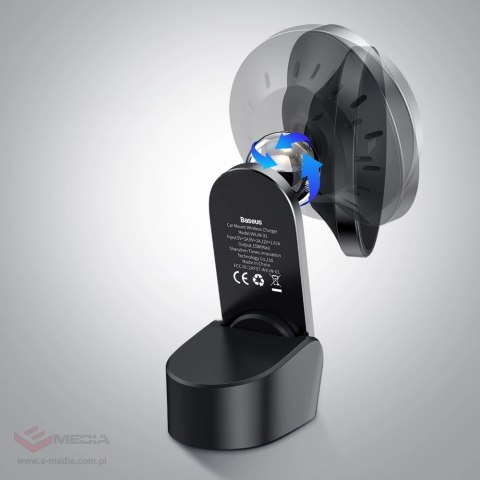 Baseus samochodowy uchwyt magnetyczny bezprzewodowa indukcyjna ładowarka Qi 15 W (kompatybilna z MagSafe do iPhone) czarny (WXJN