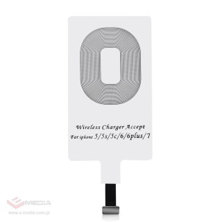 Choetech adapter do bezprzewodowego ładowania Qi Lightning wkładka indukcyjna biały (WP-IP)
