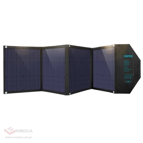 Ładowarka Choetech SC007 solarna duża rozkładana 80W DC / USB-C / 2x USB-A PD, QC - czarna