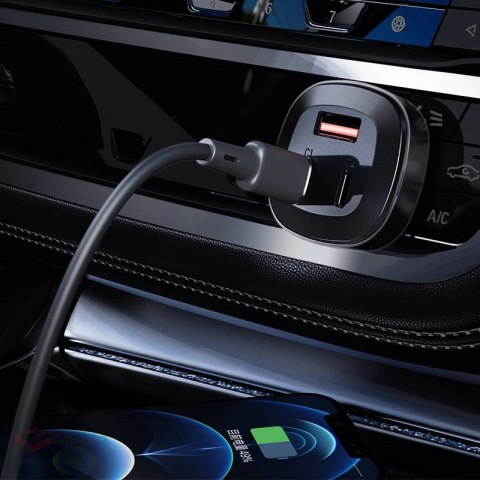 Acefast ładowarka samochodowa 66W 2x USB Typ C / USB, PPS, Power Delivery, Quick Charge 4.0, AFC, FCP, SCP czarny (B3 black)