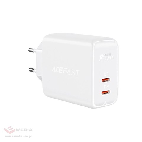 Acefast ładowarka sieciowa 2x USB Typ C 40W, PPS, PD, QC 3.0, AFC, FCP biały (A9 white)