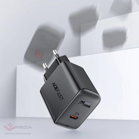 Acefast szybka ładowarka sieciowa USB Typ C 20W Power Delivery czarny (A1 EU black)