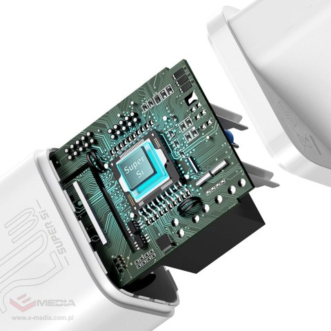 Baseus Super Si 1C szybka ładowarka USB Typ C 20 W Power Delivery biały (CCSUP-B02)