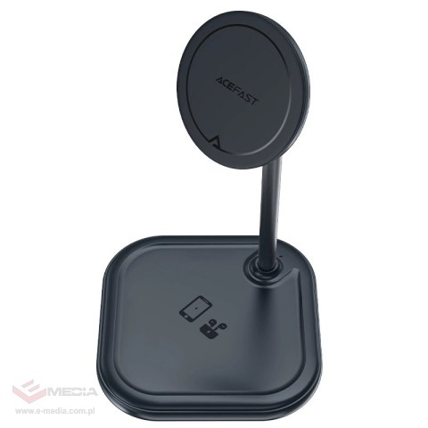 Acefast bezprzewodowa ładowarka Qi 15W do iPhone (z MagSafe) i Apple AirPods stojak podstawka uchwyt magnetyczny szary (E6 grey)