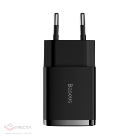 Baseus Compact ładowarka sieciowa 2x USB 10.5W czarny (CCXJ010201)