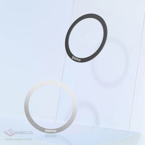 Baseus Halo Series magnetyczny pierścień (2 szt./opakowanie) srebrny (PCCH000012)