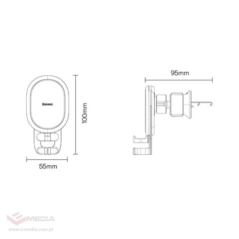 Baseus grawitacyjny uchwyt samochodowy na telefon na kratkę nawiewu biały (SUWX000002)