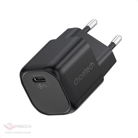 Choetech ładowarka sieciowa GaN USB Typ C PD 30W czarny (PD5007)