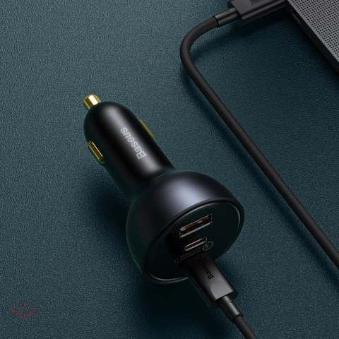 Ładowarka Baseus TZCCZM-0G samochodowa USB-A / USB-C 160W PPS / QC 5 / PD - szara