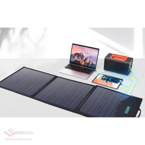 Ładowarka Choetech SC008 solarna składana 120W DC / USB-C / 2x USB-A - czarna