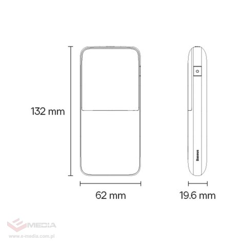 Powerbank Baseus Bipow Pro 10000mAh 20W biały z kablem USB Typu A - USB Typu C 3A 0.3m (PPBD040202)