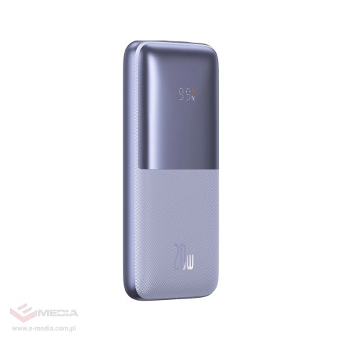 Powerbank Baseus Bipow Pro 10000mAh 20W fioletowy z kablem USB Typu A - USB Typu C 3A 0.3m (PPBD040205)