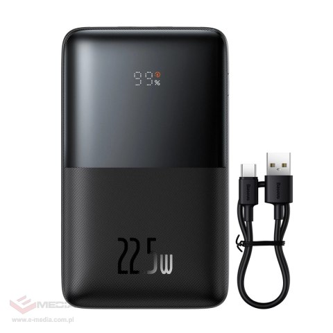 Powerbank Baseus Bipow Pro 20000mAh 22.5W czarny z kablem USB Typu A - USB Typu C 3A 0.3m (PPBD030001)