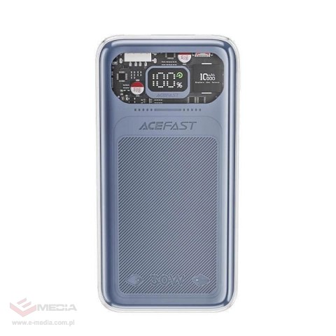 Acefast powerbank 10000mAh Sparkling Series szybkie ładowanie 30W szary (M1)