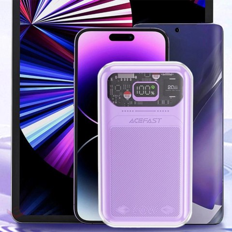 Acefast powerbank 20000mAh Sparkling Series szybkie ładowanie 30W fioletowy (M2)