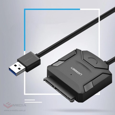 Ugreen kabel adapter do dysku 2.5'' / 3.5'' (USB-A 3.0 - SATA) czarny (CR108)