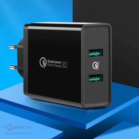 Ugreen ładowarka sieciowa 2xUSB-A 36W QC3.0 czarna (CD161)