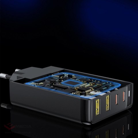 Choetech ładowarka GaN 140W 4 porty (2x USB C, 2x USB) czarna (PD6005)