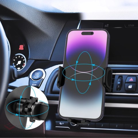 Choetech uchwyt do kratki nawiewu w samochodzie uchwyt na telefon zaciskowy czarny (H066)