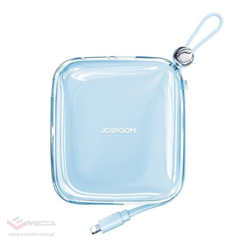 Joyroom powerbank 10000mAh Jelly Series 22.5W z wbudowanym kablem Lightning niebieski (JR-L003)