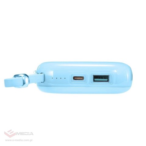 Joyroom powerbank 10000mAh Jelly Series 22.5W z wbudowanym kablem Lightning niebieski (JR-L003)