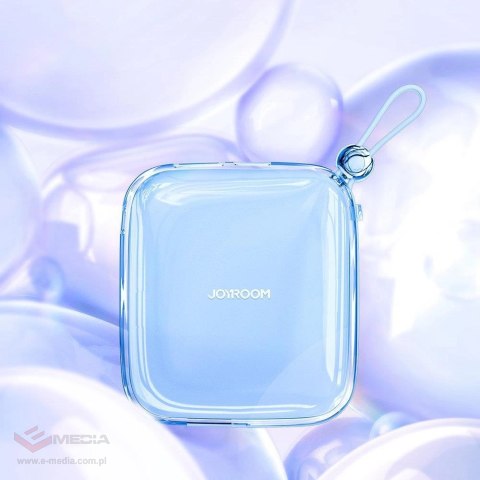 Joyroom powerbank 10000mAh Jelly Series 22.5W z wbudowanym kablem Lightning niebieski (JR-L003)