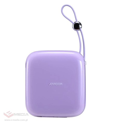 Joyroom powerbank 10000mAh Jelly Series 22.5W z wbudowanym kablem USB C fioletowy (JR-L002)