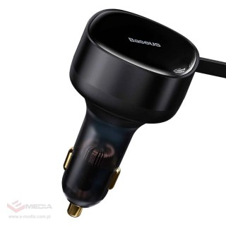 Ładowarka samochodowa 2w1 33W 2x USB C (męskie) Baseus Enjoyment - czarna