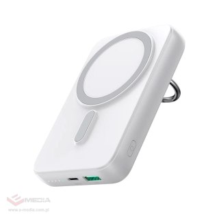 Powerbank bezprzewodowy 10000mAh Joyroom JR-W050 20W MagSafe z podstawką + kabel USB-C - biały