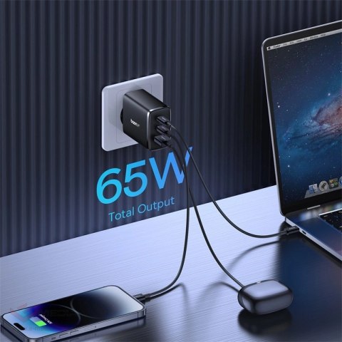 Ładowarka GaN Baseus Cube Pro 65W 2x USB-C USB-A - czarna