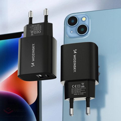 Ładowarka sieciowa Wozinsky WGWCB USB-A USB-C 20W - czarna