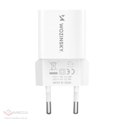 Ładowarka sieciowa Wozinsky WWCEAC GaN USB-A USB-C 33W - biała