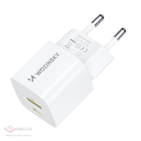 Ładowarka sieciowa Wozinsky WWCEAC GaN USB-A USB-C 33W - biała