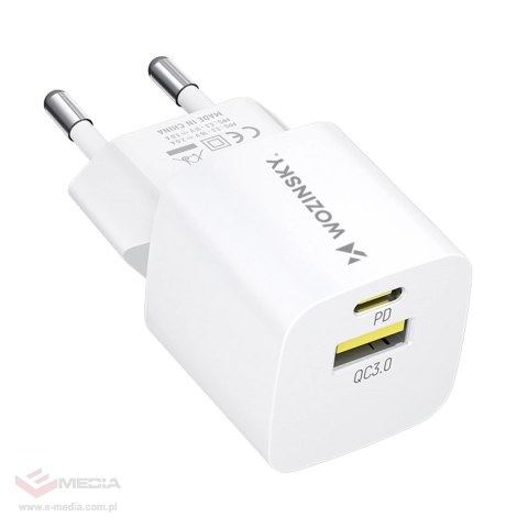 Ładowarka sieciowa Wozinsky WWCEAC GaN USB-A USB-C 33W - biała