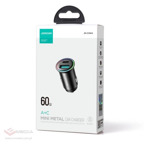 Mini ładowarka Joyroom JR-CCN04 60W USB-A USB-C - czarna
