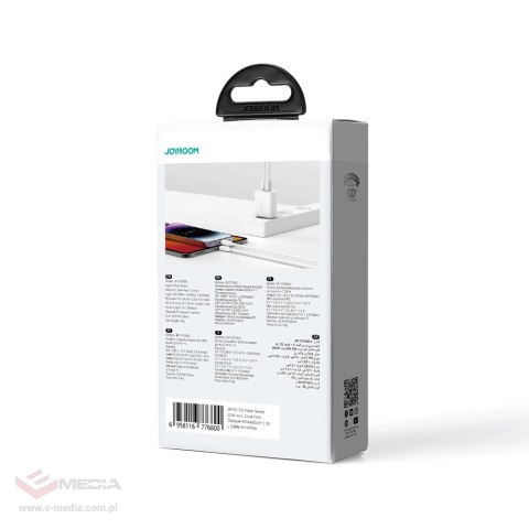 Szybka dwuportowa ładowarka sieciowa 20W USB-C / USB-A Joyroom JR-TCF05 - biała + kabel USB-C - Lightning 1m