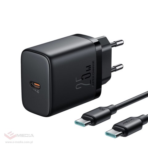 Szybka ładowarka Joyroom JR-TCF11 do 25W + kabel USB-C / USB-C 1m - czarna