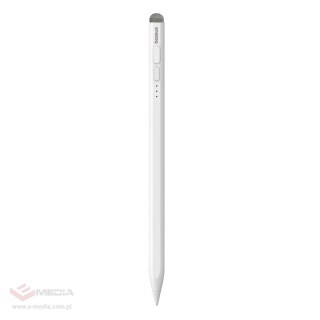 Aktywny rysik stylus Baseus Smooth Writing 2 ze wskaźnikiem LED + kabel USB-C / wymienna końcówka - biały