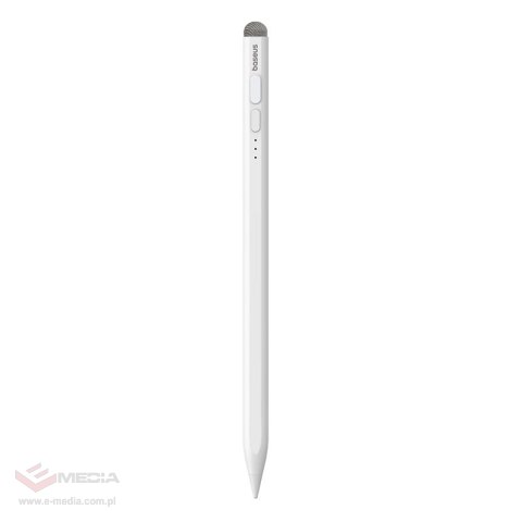 Aktywny rysik stylus Baseus Smooth Writing 2 ze wskaźnikiem LED + kabel USB-C / wymienna końcówka - biały