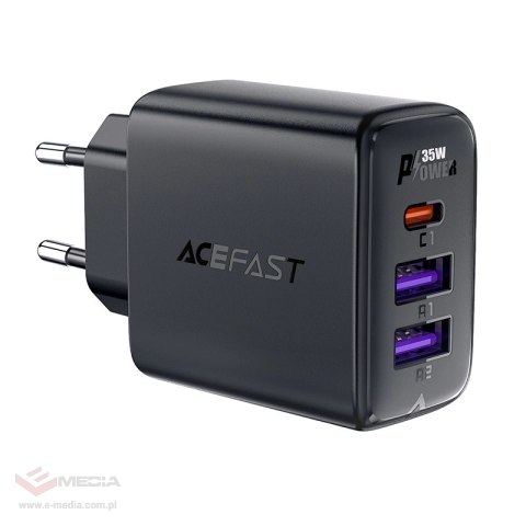 Ładowarka Acefast A57 PD 35W GaN 2 x USB-A + USB-C z 3 portami - czarna